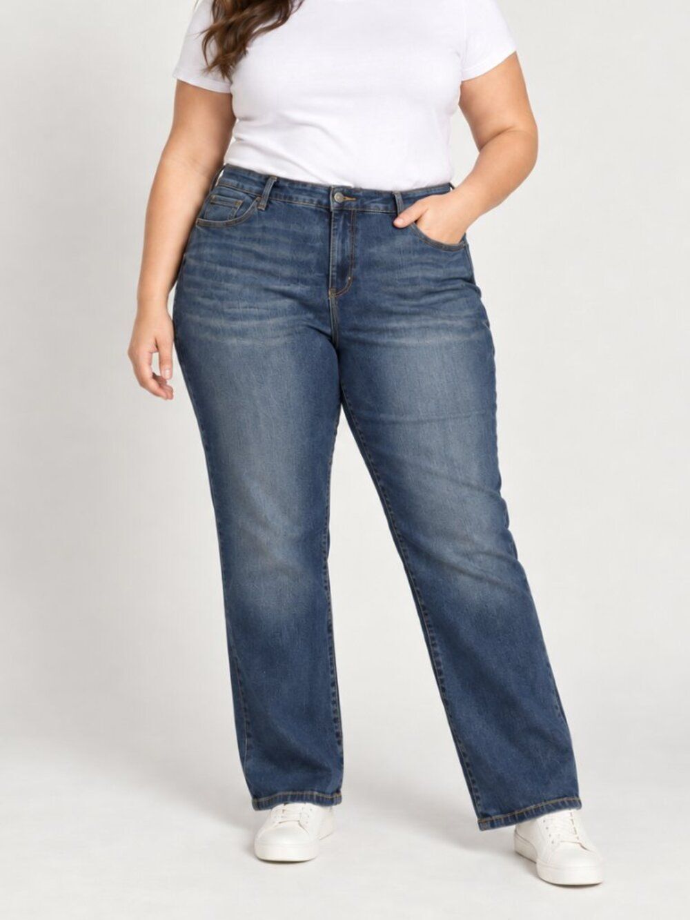 Sonoma Curvy Straight Leg The Everyday Curvy Jeans 26W Dark Wash Stretch Denim